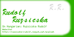 rudolf ruzsicska business card